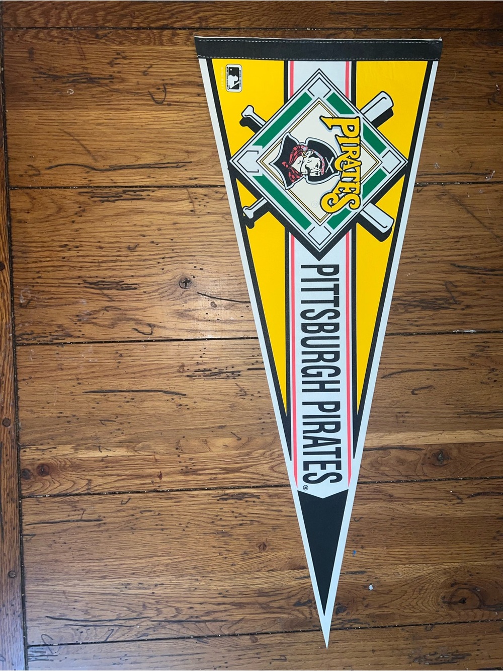 Pittsburgh Pirates Yellow and Black Team Pennant 12” x 30”